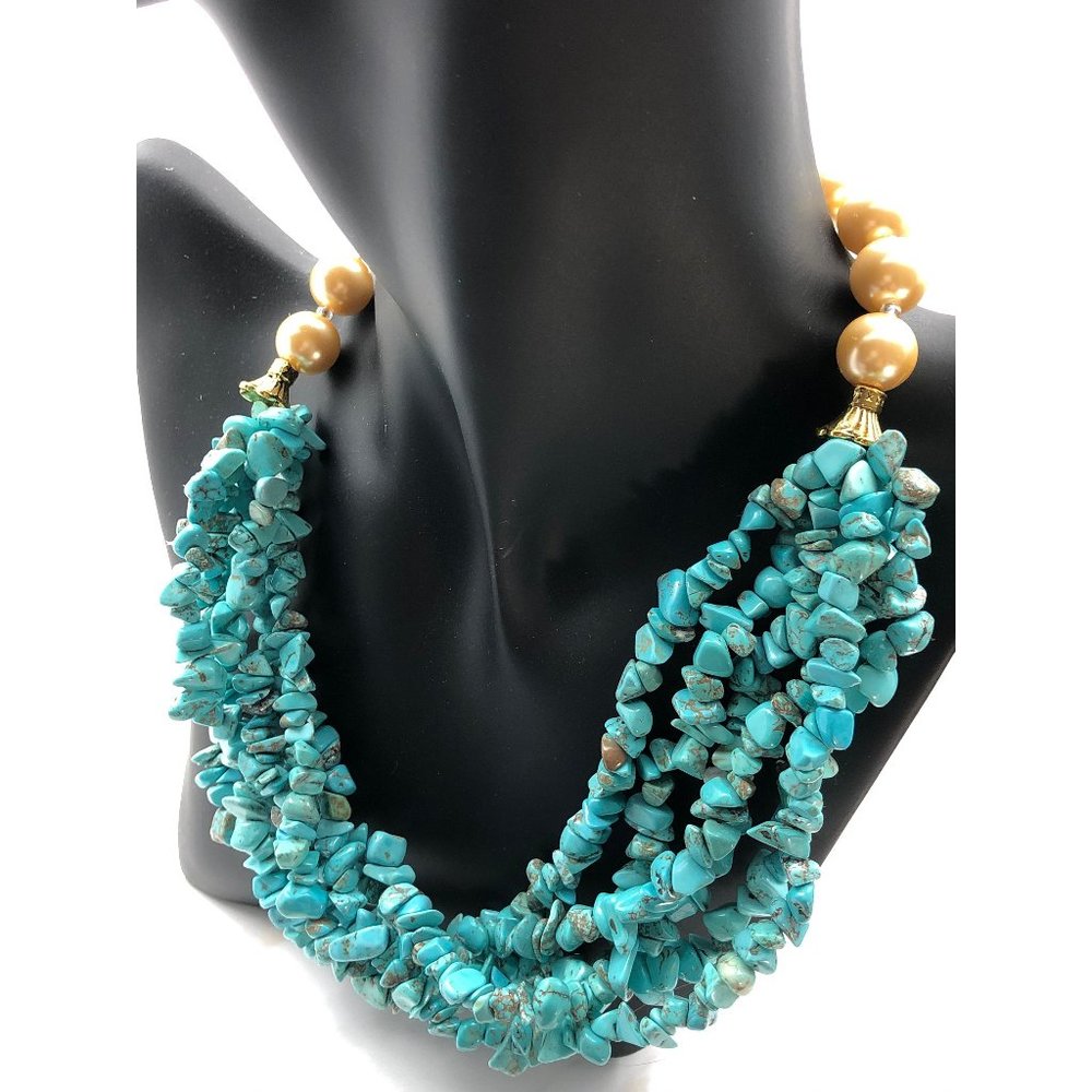 Turquoise and Pearl Necklace
